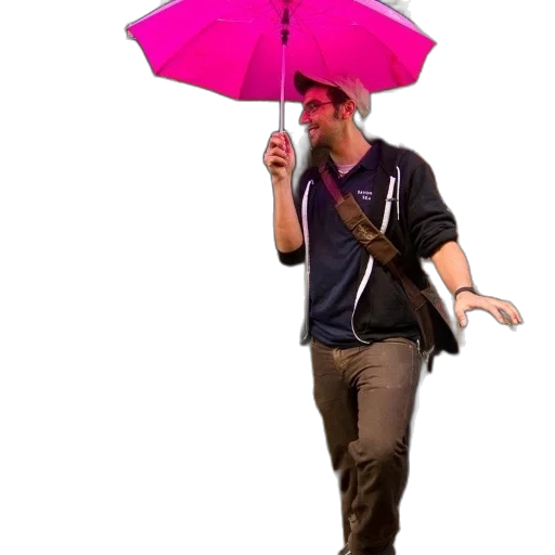 umbrella, staff, jacket, hat transparent PNG cut-out