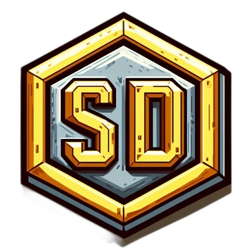 3d render, pixel art, concept art, hexagonal transparent PNG cut-out