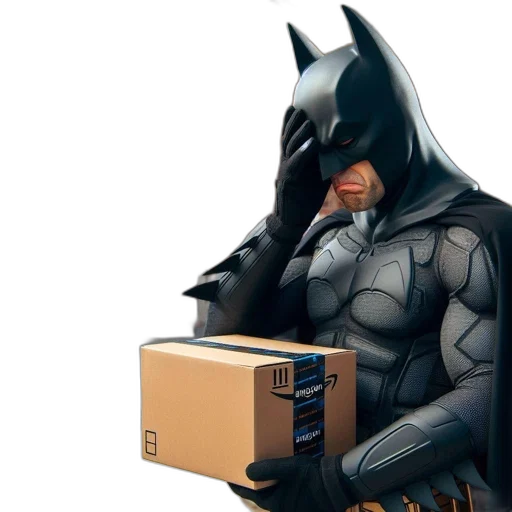 comic book art, concept art, 3d render, batman transparent PNG cut-out
