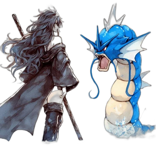 dragon, concept art, fantasy art, watercolor transparent PNG cut-out