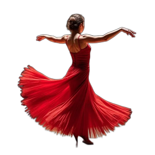 dress, photorealistic, red, girl transparent PNG cut-out