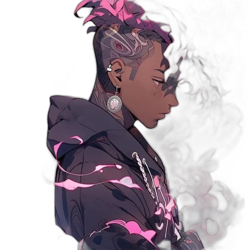 jacket, dragon, face, staff transparent PNG cut-out
