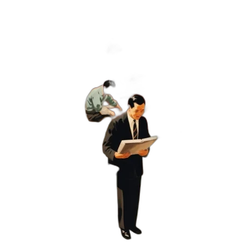 staff, 3d render, concept art, bustling transparent PNG cut-out