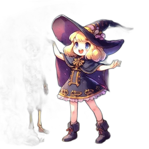 staff, hat, dress, weapon transparent PNG cut-out