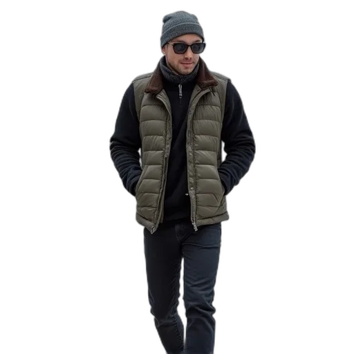 jacket, 3d render, monochrome, men transparent PNG cut-out