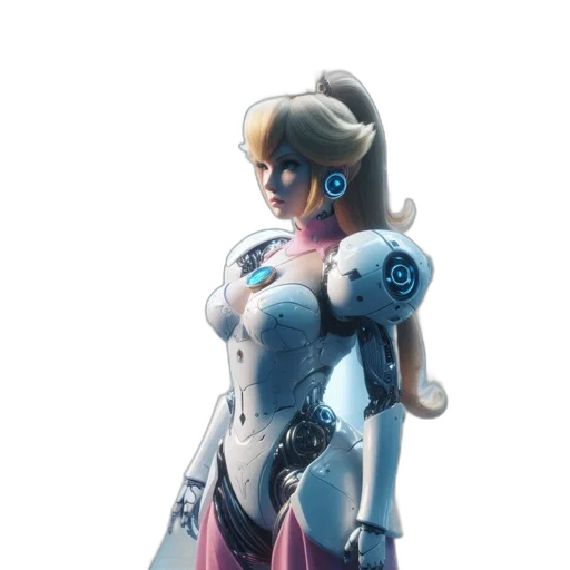 robot, dress, weapon, staff transparent PNG cut-out