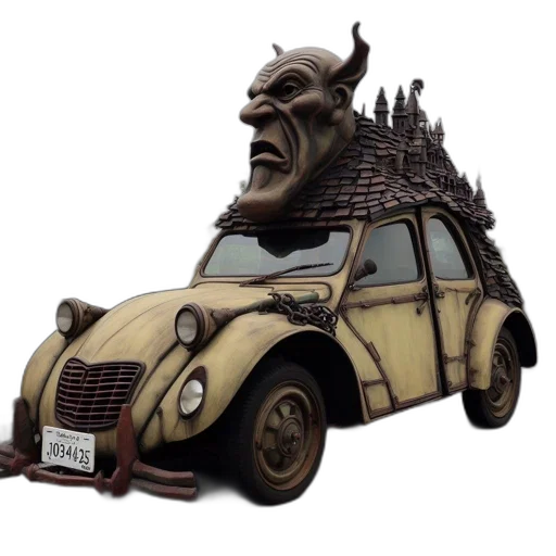 car, creature, concept art, 3d render transparent PNG cut-out