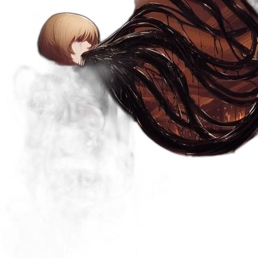 hair, creature, mask, dress transparent PNG cut-out