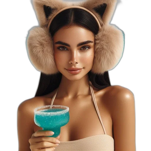 hat, mask, woman, tan transparent PNG cut-out