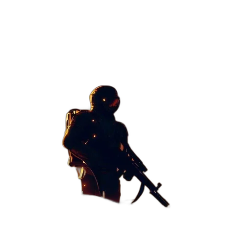 weapon, jacket, staff, robot transparent PNG cut-out