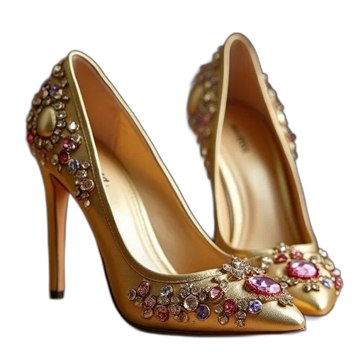 shoes, jewelry, 3d render, photorealistic transparent PNG cut-out