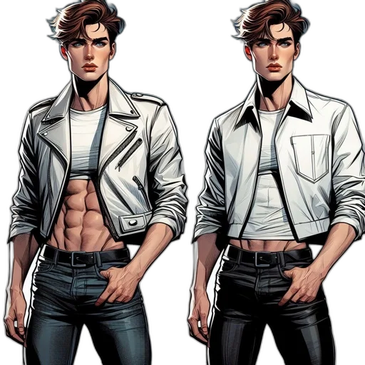 jacket, comic book art, concept art, cartoon transparent PNG cut-out