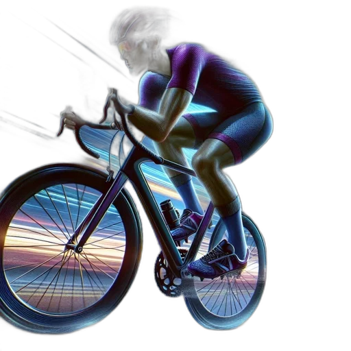 cyclist, speeds, along, road transparent PNG cut-out