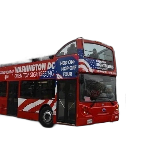 3d render, photorealistic, red, double-decker transparent PNG cut-out