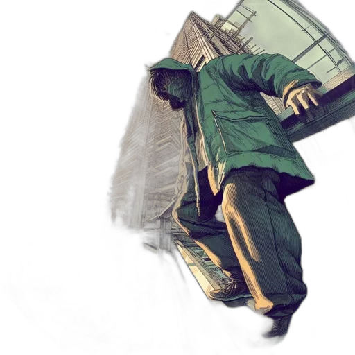 jacket, concept art, comic book art, cyberpunk transparent PNG cut-out