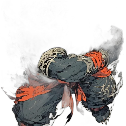 dragon, mask, weapon, hair transparent PNG cut-out
