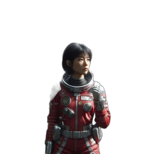 jacket, face, staff, robot transparent PNG cut-out