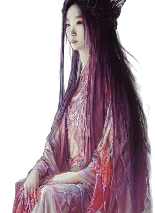 dress, hair, creature, jewelry transparent PNG cut-out