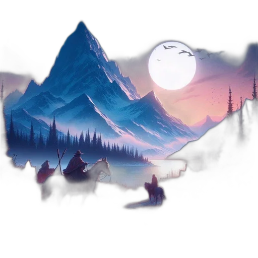 concept art, fantasy art, pixel art, watercolor transparent PNG cut-out