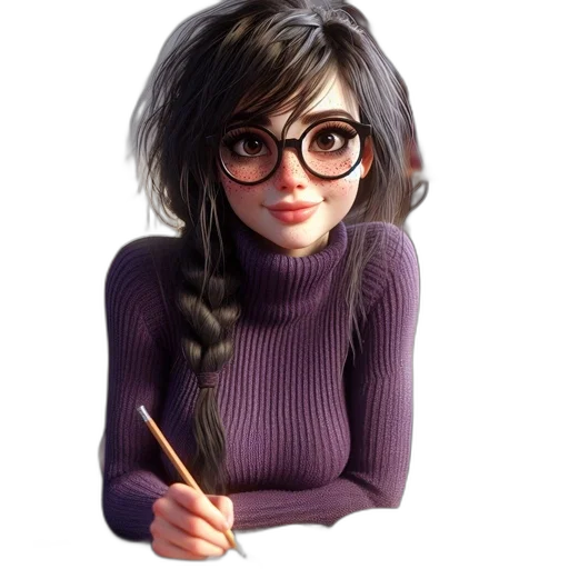 staff, hair, jewelry, cartoon transparent PNG cut-out