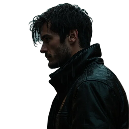 jacket, face, staff, hair transparent PNG cut-out