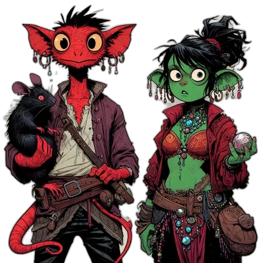comic book art, concept art, fantasy art, red transparent PNG cut-out