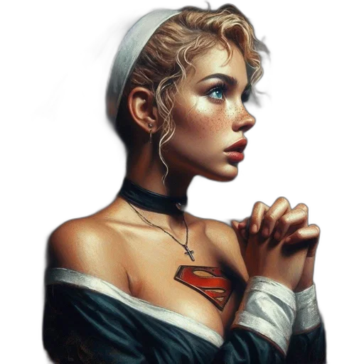jewelry, face, dress, comic book art transparent PNG cut-out