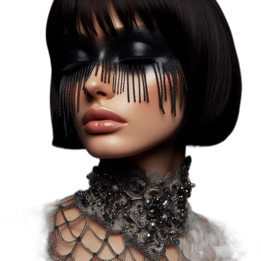 mask, face, hair, jewelry transparent PNG cut-out