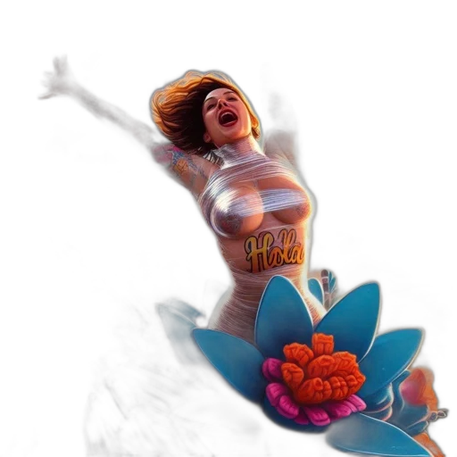 flower, concept art, fantasy art, 3d render transparent PNG cut-out