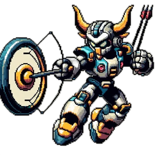 robot, weapon, pixel art, concept art transparent PNG cut-out