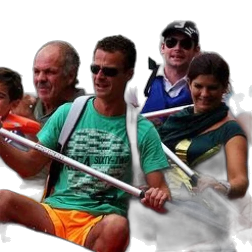 staff, umbrella, group, people transparent PNG cut-out