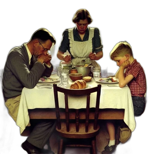 food, oil painting, photorealistic, family transparent PNG cut-out