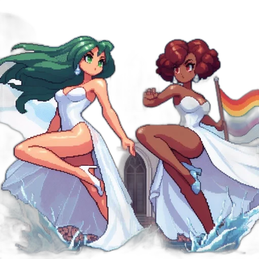 dress, concept art, watercolor, pixel art transparent PNG cut-out
