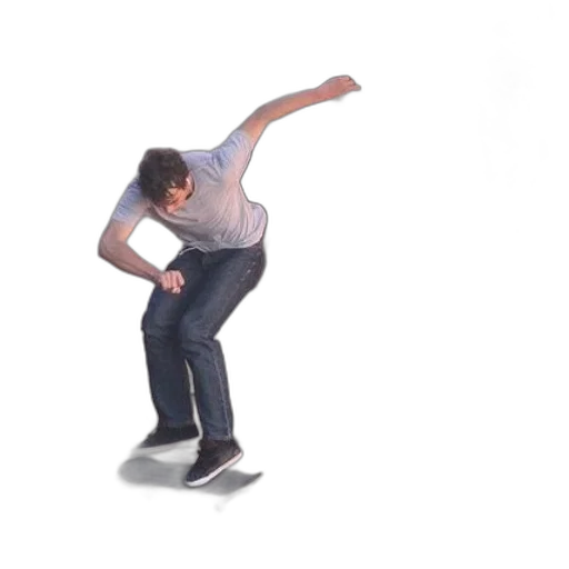 staff, 3d render, concept art, skateboarder transparent PNG cut-out