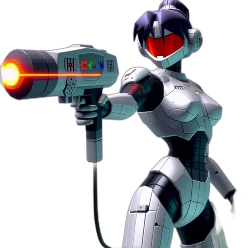 robot, weapon, staff, 3d render transparent PNG cut-out