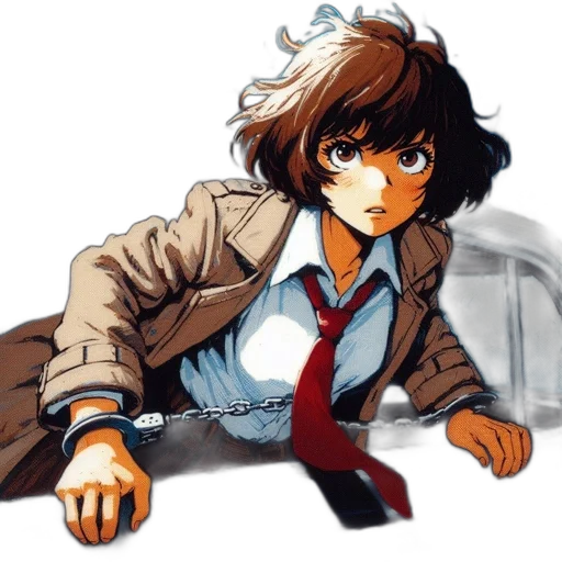 jacket, weapon, staff, anime transparent PNG cut-out
