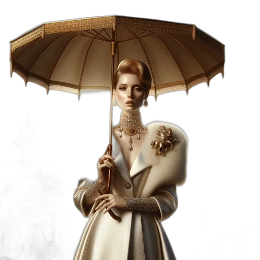 umbrella, dress, jewelry, staff transparent PNG cut-out