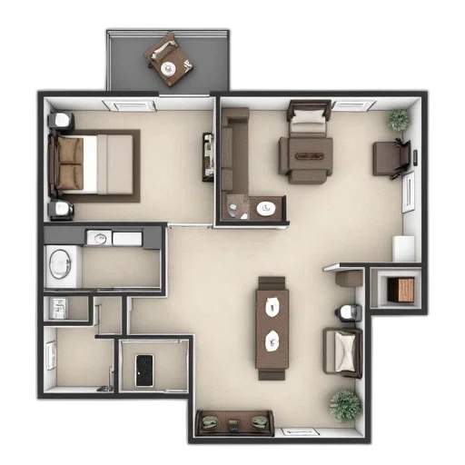 3d render, photorealistic, concept art, earth tones transparent PNG cut-out
