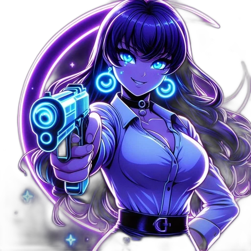 weapon, staff, cyberpunk, anime transparent PNG cut-out