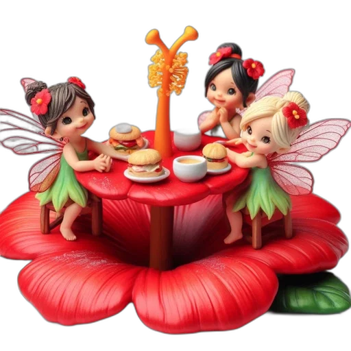 food, 3d render, concept art, three transparent PNG cut-out