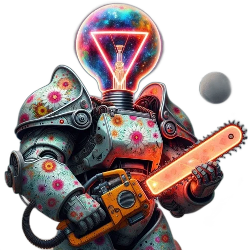 robot, weapon, staff, jacket transparent PNG cut-out