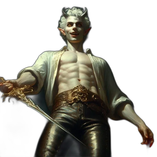 staff, creature, sword, jacket transparent PNG cut-out