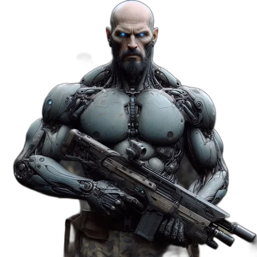 robot, weapon, concept art, comic book art transparent PNG cut-out