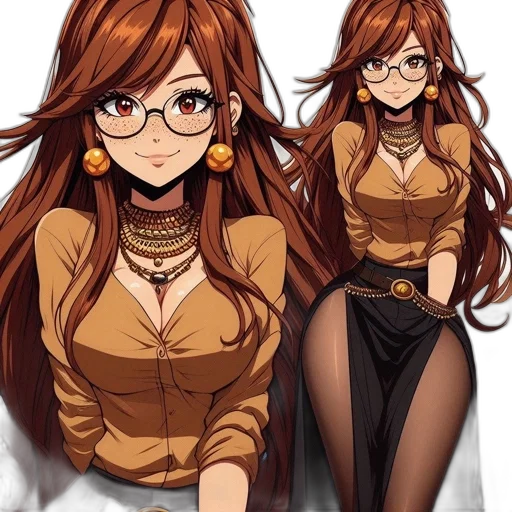 dress, staff, jacket, anime transparent PNG cut-out