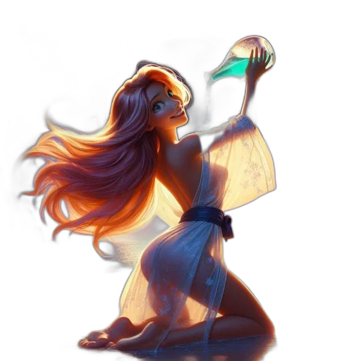 staff, mask, dress, fantasy art transparent PNG cut-out