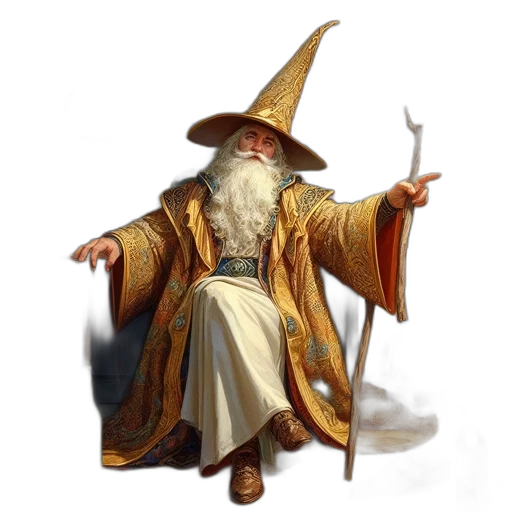 staff, hat, dragon, fantasy art transparent PNG cut-out