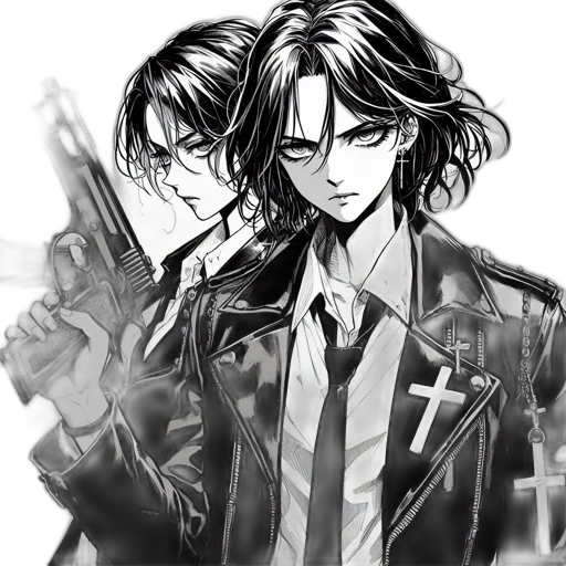 jacket, weapon, comic book art, concept art transparent PNG cut-out