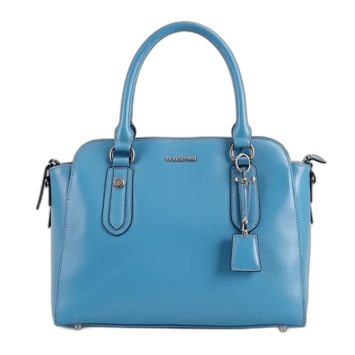 blue, pastel, leather, handbag transparent PNG cut-out