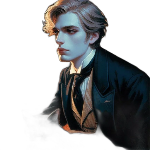 face, staff, jacket, concept art transparent PNG cut-out