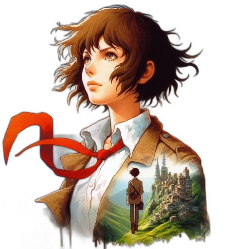 jacket, face, concept art, fantasy art transparent PNG cut-out